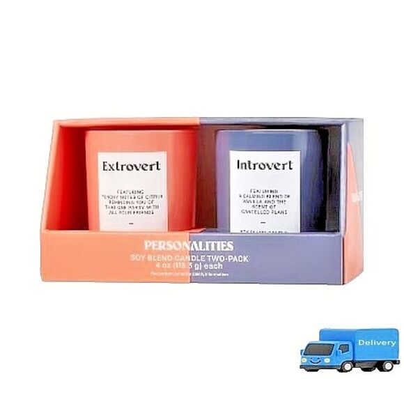 2pk 4oz Glass Introvert and Extrovert Jar Candle Gift Set - Room Essentials™ - Picture 2 of 4